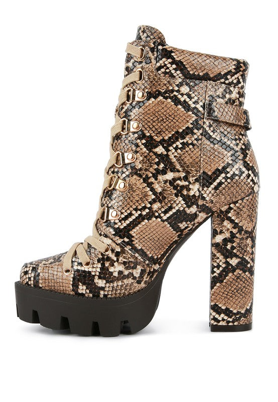 Palmetto Ankle Boots Snake Skin or Camo