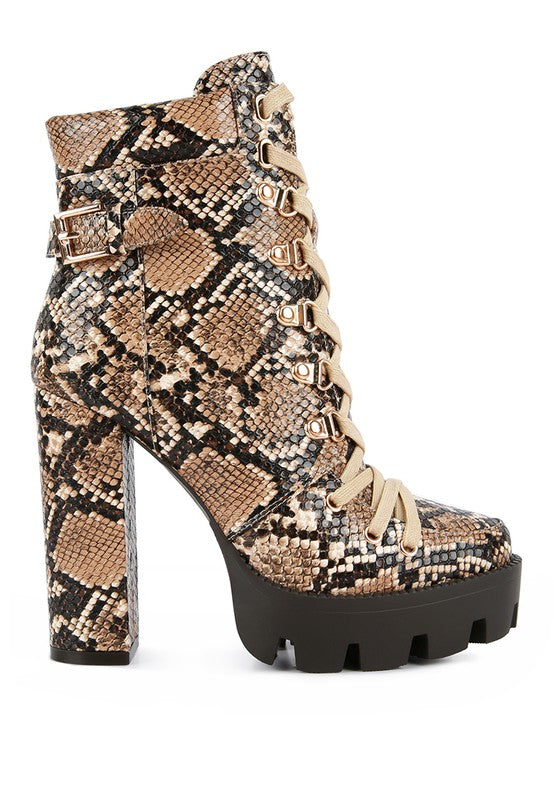 Palmetto Ankle Boots Snake Skin or Camo