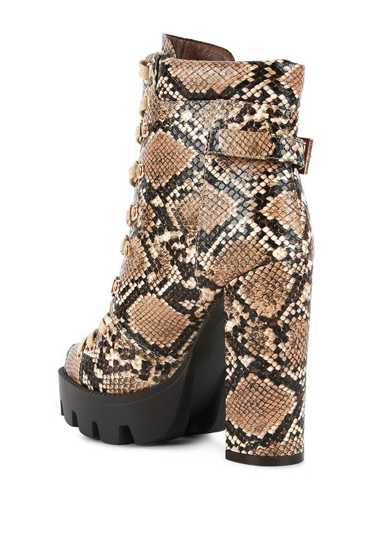 Palmetto Ankle Boots Snake Skin or Camo