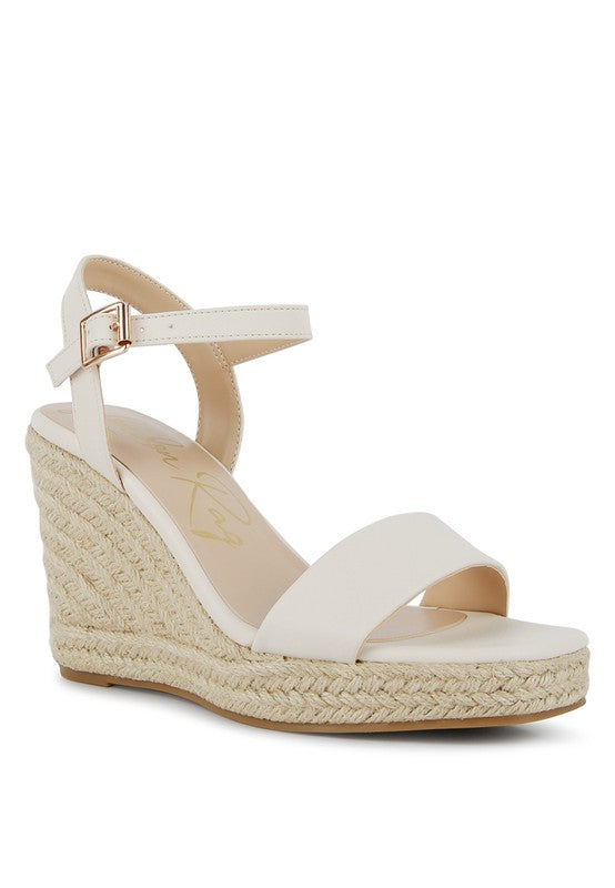 Metallic Woven Wedge Sandals