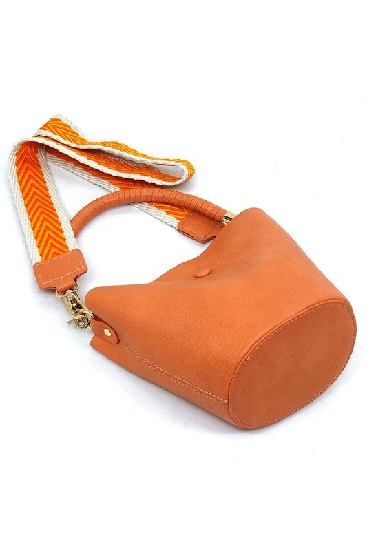 Bucket Crossbody Bag with Guitar Strap