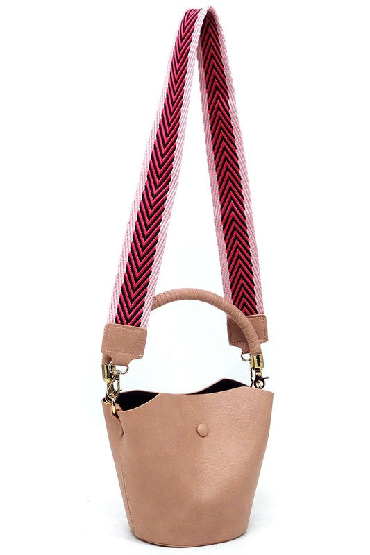 Bucket Crossbody Bag with Guitar Strap