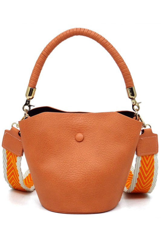 Bucket Crossbody Bag with Guitar Strap