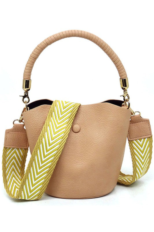 Bucket Crossbody Bag with Guitar Strap