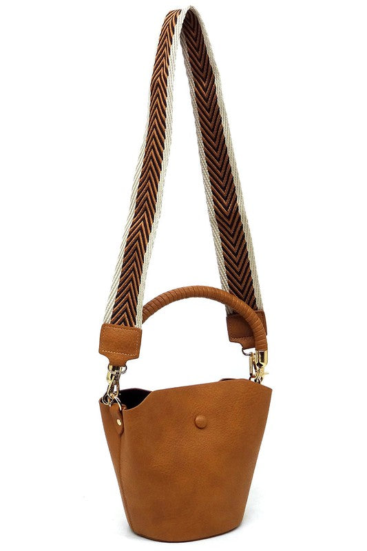 Bucket Crossbody Bag with Guitar Strap