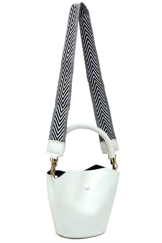 Bucket Crossbody Bag with Guitar Strap