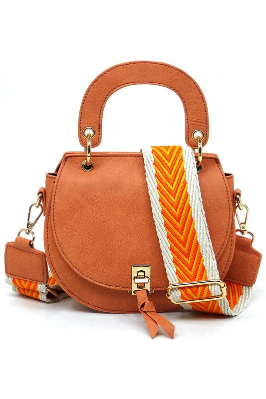 Flap Saddle Satchel Crossbody Bag