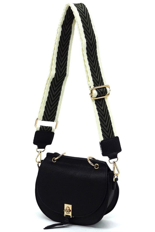 Flap Saddle Satchel Crossbody Bag