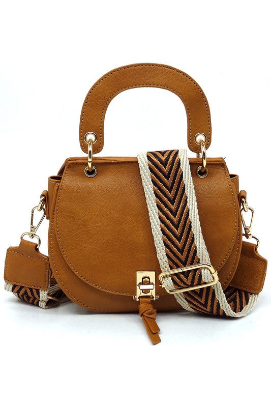 Flap Saddle Satchel Crossbody Bag