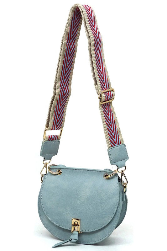 Flap Saddle Satchel Crossbody Bag