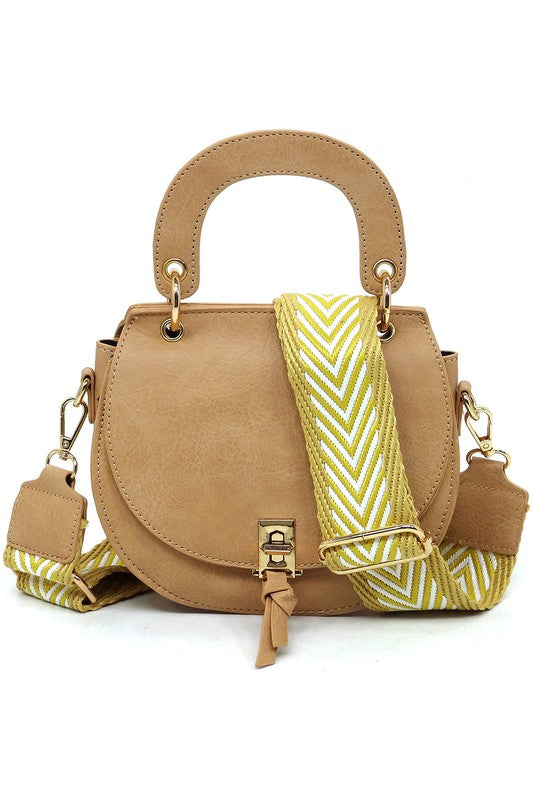 Flap Saddle Satchel Crossbody Bag