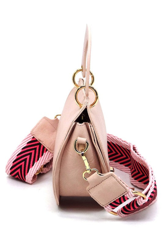 Flap Saddle Satchel Crossbody Bag