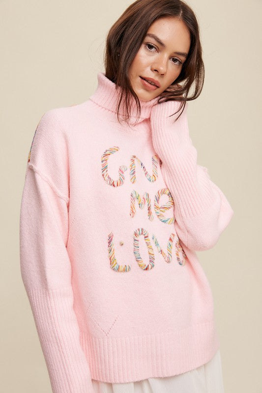 Mock Neck Sweater - Give Me Love