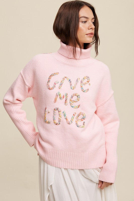 Mock Neck Sweater - Give Me Love