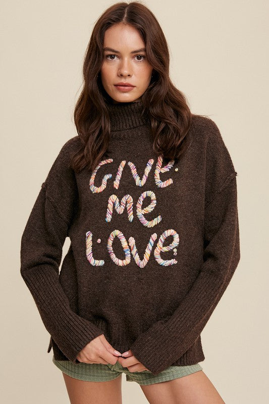 Mock Neck Sweater - Give Me Love