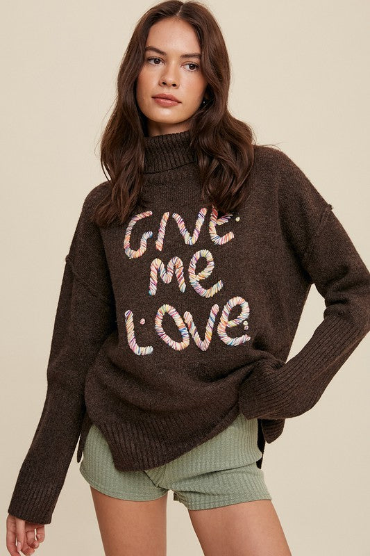 Mock Neck Sweater - Give Me Love