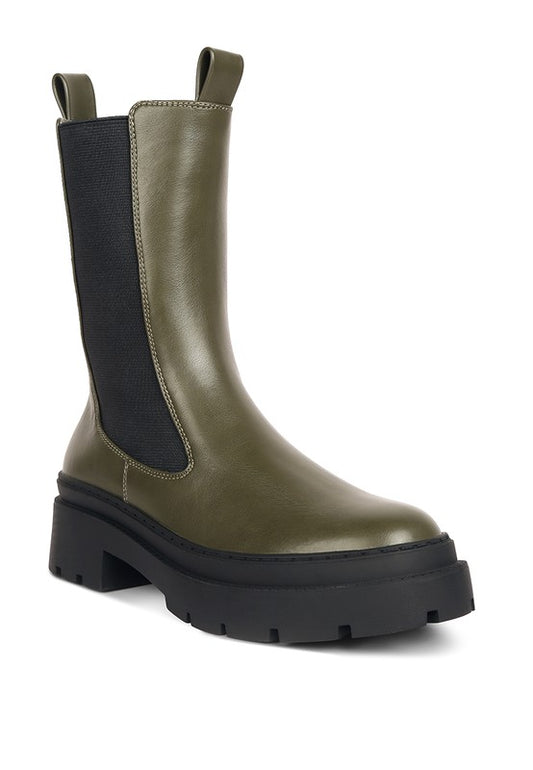 Lug Sole Boots with Elasticated Gussets