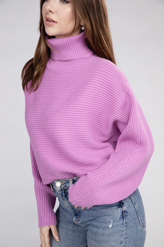 Dolman Sleeve Turtleneck Sweater