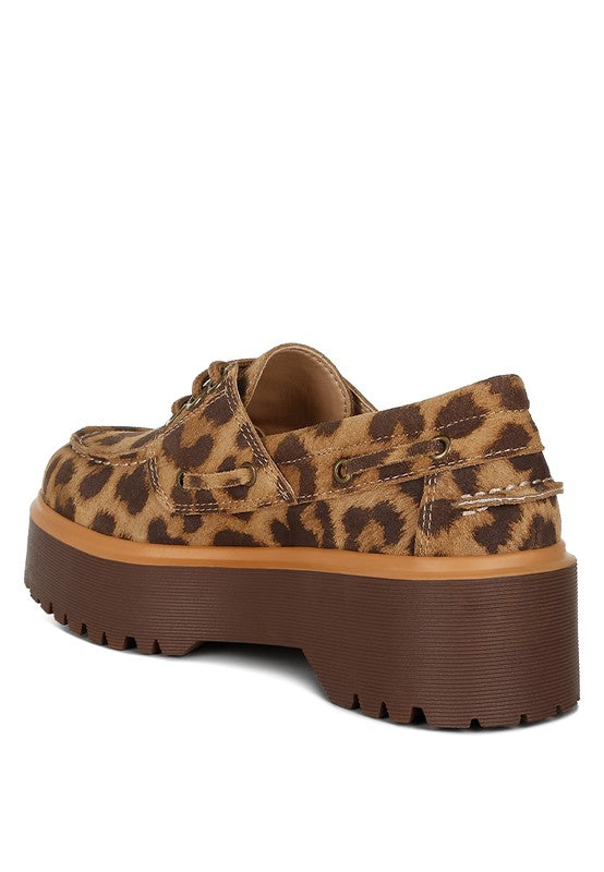 Leopard Print Suede Oxford Loafers