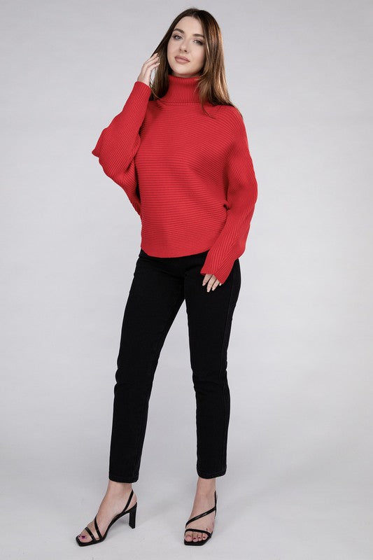 Dolman Sleeve Turtleneck Sweater