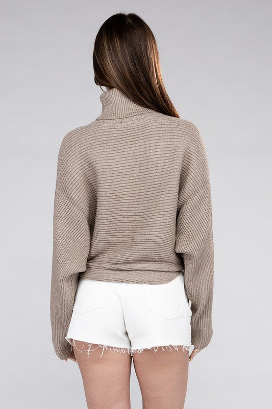 Dolman Sleeve Turtleneck Sweater