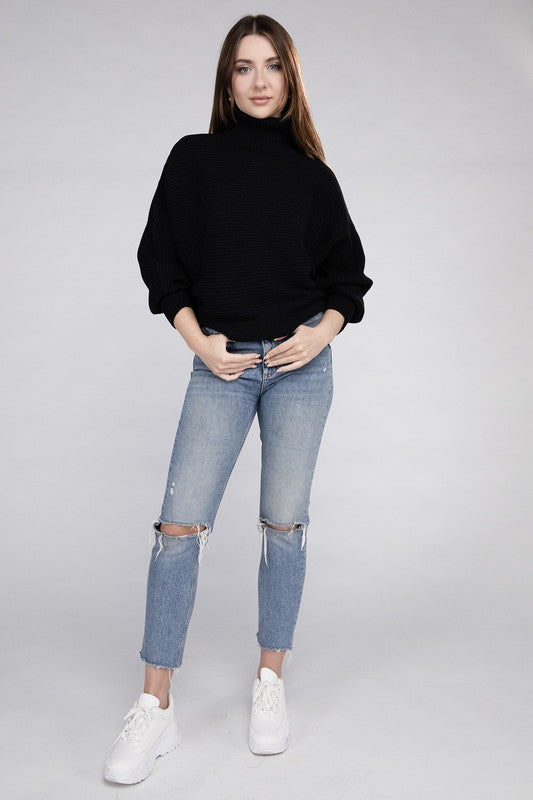 Dolman Sleeve Turtleneck Sweater