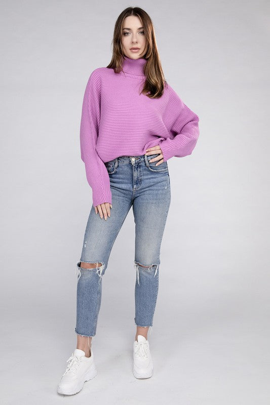 Dolman Sleeve Turtleneck Sweater