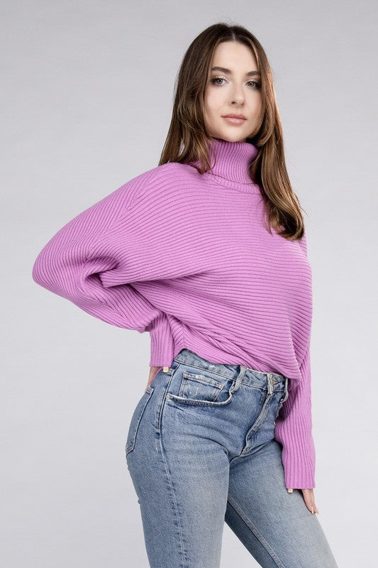 Dolman Sleeve Turtleneck Sweater