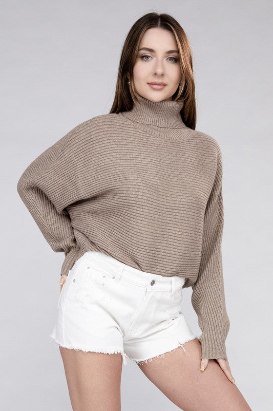 Dolman Sleeve Turtleneck Sweater