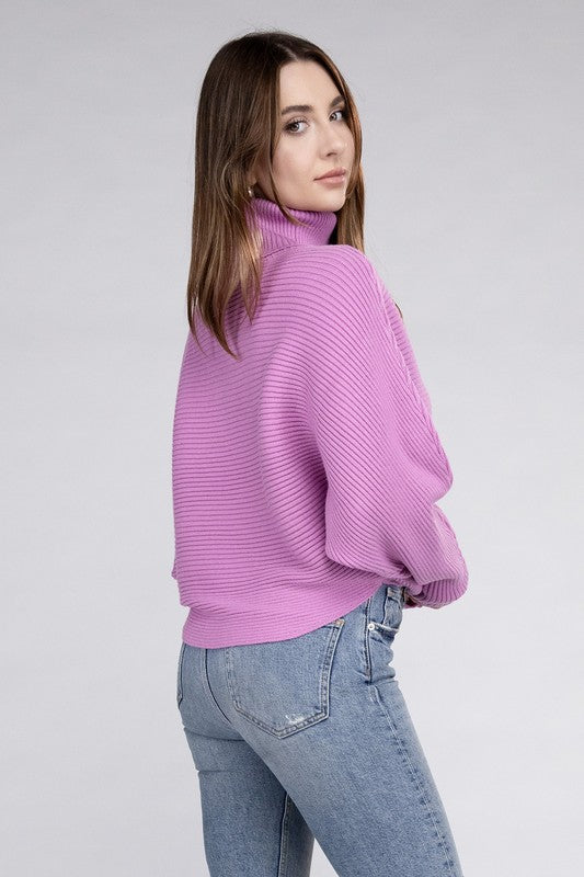 Dolman Sleeve Turtleneck Sweater